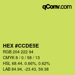 Color code: HEX #CCDE5E | qconv.com