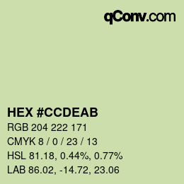 颜色代码: HEX #CCDEAB | qconv.com