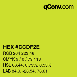 カラーコード: HEX #CCDF2E | qconv.com