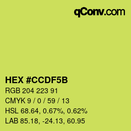 Color code: HEX #CCDF5B | qconv.com