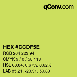 Código de color: HEX #CCDF5E | qconv.com