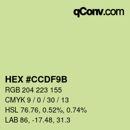 Color code: HEX #CCDF9B | qconv.com