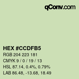 カラーコード: HEX #CCDFB5 | qconv.com