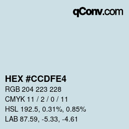 Color code: HEX #CCDFE4 | qconv.com