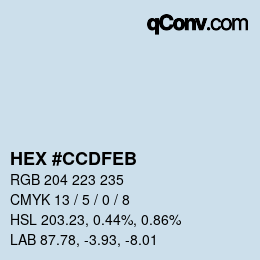 Color code: HEX #CCDFEB | qconv.com