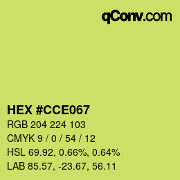 颜色代码: HEX #CCE067 | qconv.com