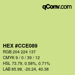 Color code: HEX #CCE089 | qconv.com