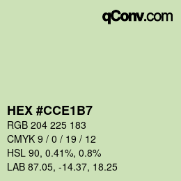 颜色代码: HEX #CCE1B7 | qconv.com