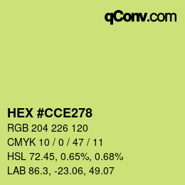 Color code: HEX #CCE278 | qconv.com