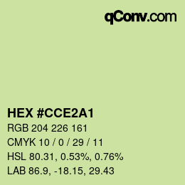カラーコード: HEX #CCE2A1 | qconv.com