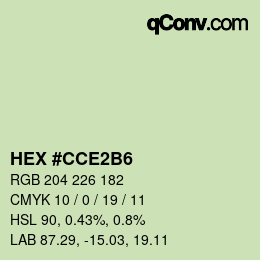 颜色代码: HEX #CCE2B6 | qconv.com