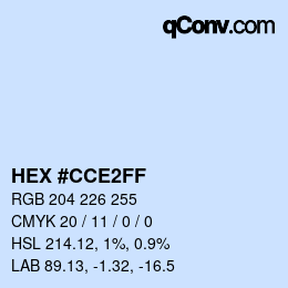 カラーコード: HEX #CCE2FF | qconv.com