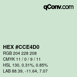 Color code: HEX #CCE4D0 | qconv.com