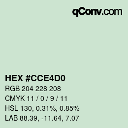 カラーコード: HEX #CCE4D0 | qconv.com