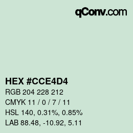 カラーコード: HEX #CCE4D4 | qconv.com