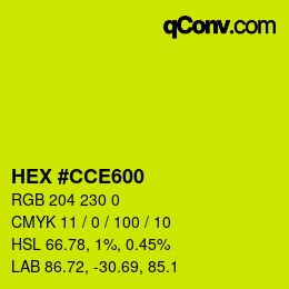 颜色代码: HEX #CCE600 | qconv.com