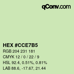 カラーコード: HEX #CCE7B5 | qconv.com