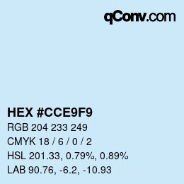 Color code: HEX #CCE9F9 | qconv.com