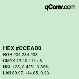 Color code: HEX #CCEAD0 | qconv.com