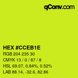 Color code: HEX #CCEB1E | qconv.com