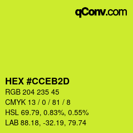 Color code: HEX #CCEB2D | qconv.com