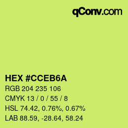 カラーコード: HEX #CCEB6A | qconv.com