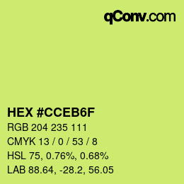 カラーコード: HEX #CCEB6F | qconv.com