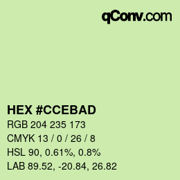 Color code: HEX #CCEBAD | qconv.com
