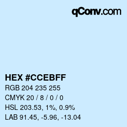 Color code: HEX #CCEBFF | qconv.com