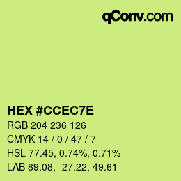 Color code: HEX #CCEC7E | qconv.com