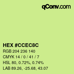 Color code: HEX #CCEC8C | qconv.com