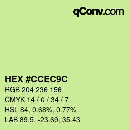 Color code: HEX #CCEC9C | qconv.com