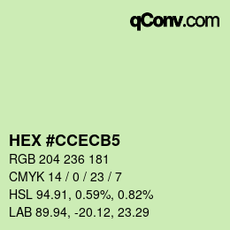 Color code: HEX #CCECB5 | qconv.com