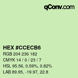 Color code: HEX #CCECB6 | qconv.com