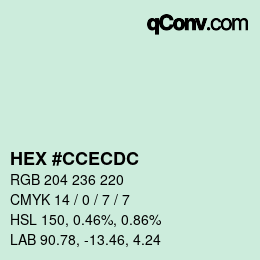 Color code: HEX #CCECDC | qconv.com