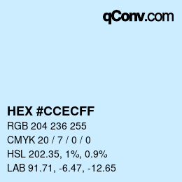 Color code: HEX #CCECFF | qconv.com