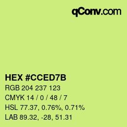 カラーコード: HEX #CCED7B | qconv.com