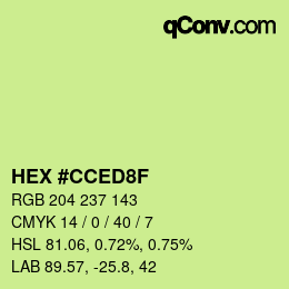 カラーコード: HEX #CCED8F | qconv.com
