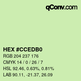カラーコード: HEX #CCEDB0 | qconv.com