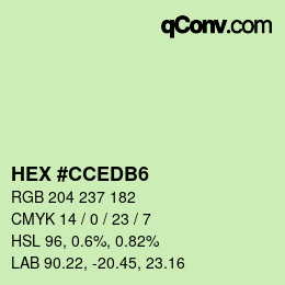 カラーコード: HEX #CCEDB6 | qconv.com