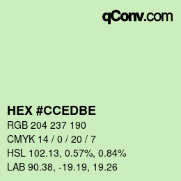 カラーコード: HEX #CCEDBE | qconv.com