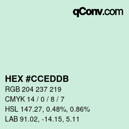 カラーコード: HEX #CCEDDB | qconv.com