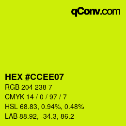颜色代码: HEX #CCEE07 | qconv.com