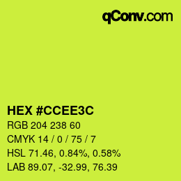 Color code: HEX #CCEE3C | qconv.com