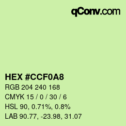 颜色代码: HEX #CCF0A8 | qconv.com