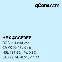 Color code: HEX #CCF0FF | qconv.com