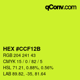 Color code: HEX #CCF12B | qconv.com