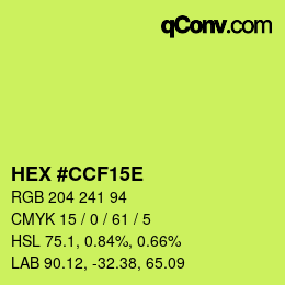 Color code: HEX #CCF15E | qconv.com
