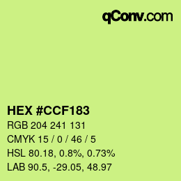颜色代码: HEX #CCF183 | qconv.com