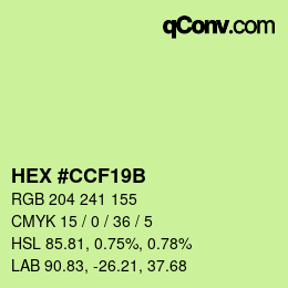 Color code: HEX #CCF19B | qconv.com